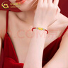 中國黃金（CHINA GOLD）招財貔貅黃金手鏈男女款足金轉(zhuǎn)運(yùn)珠手繩情侶情人節(jié)生日禮物送女友 【今/次日達(dá)】貔貅手繩【紅繩】約0.3g 曬單實(shí)拍圖