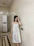 韓姿朵（Hanziduo）雙層紗布棉紗情侶睡衣女純棉吊帶睡裙夏季嬰兒紗綿綢男全棉家居服 3261女 L 曬單實(shí)拍圖