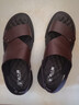 老人頭涼鞋男士2025夏季新款真皮牛皮沙灘鞋中老年防滑厚底透氣涼拖鞋子 棕色 44 曬單實(shí)拍圖