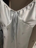 另約睡裙女款夏季冰絲高級感仿真絲無袖帶胸墊吊帶背心睡衣家居服夏天 21001 銀色蝴蝶 固定胸墊 L 曬單實拍圖