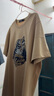 七匹狼（SEPTWOLVES）短袖T恤男夏季圓領(lǐng)字母LOGO刺繡打底衫男裝潮流休閑涼感男裝上衣 701(卡其) 2XL (180) 曬單實(shí)拍圖