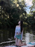 恬飾泳衣女士帶鋼圈遮肉肚子游泳衣長(cháng)袖沙灘比基尼女防曬外搭套頭上衣 泳衣女【蒂芙尼藍四件套】 均碼 均碼 【建議80-115斤】 曬單實(shí)拍圖