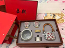 赟婭文創(chuàng)圍爐煮茶酒精爐家用室內(nèi)外煮茶爐器擺件功夫茶具整套送人禮盒 青花喜樂茶具五件套【禮盒裝】 曬單實(shí)拍圖