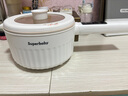 SuperBaby電煮鍋電奶鍋電鍋一體多功能鍋陶瓷釉不粘鍋輔食鍋學(xué)生宿舍泡面小電鍋2-3人用2L容量 2L 香檳白-微電腦款 曬單實(shí)拍圖