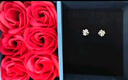 中國黃金（CHINA GOLD）四葉草銀耳釘女生純銀耳環(huán)銀耳飾七夕情人節(jié)禮物送女友老婆生日 心形四葉草耳釘-托帕石+京速達 曬單實拍圖