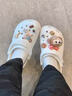 CORCS CROCS夏季經(jīng)典款洞洞鞋男士戶(hù)外沙灘鞋一腳蹬平跟防滑女涼拖鞋 白色經(jīng)典款 36 =M4W6 曬單實(shí)拍圖