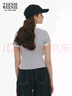 Teenie Weenie小熊女裝T恤2025夏季新款潮酷時(shí)尚活力撞色圓領(lǐng)短袖 中灰色 L 曬單實(shí)拍圖