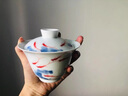 境坊間純手繪墨畫魚戲三才蓋碗茶杯中國風(fēng)白瓷單茶碗帶蓋三炮臺功夫茶具 墨畫魚戲逸雅三才蓋碗 曬單實(shí)拍圖
