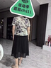 俞兆林媽媽夏裝母親節雪紡連衣裙高貴2025新款中老年貴夫人夏季碎花裙子藍荷花XL  （可穿105斤以下） 曬單實(shí)拍圖
