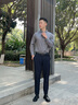 羅蒙休閑長(cháng)袖襯衫男夏季無(wú)痕免燙商務(wù)職業(yè)正裝寸衫結婚伴郎襯衣工服男 深灰色-1件裝 L 【建議115-130斤】 曬單實(shí)拍圖