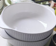 釉下彩陶瓷雙耳湯碗 10.5英寸純白2個(gè)裝 曬單實(shí)拍圖