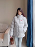 鴨鴨（YAYA）羽絨服女短款時尚百搭休閑冬裝防風立領保暖御外套小個子面包服 熊貓色 M (170) 【適合120-130斤】 曬單實拍圖