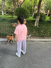 瑪米瑪卡 MOMOCO兒童褲子夏季新款女童長(zhǎng)褲甜美蝴蝶結(jié)布褲 粉色  140  曬單實(shí)拍圖