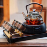 全度煮茶壺煮茶器2025新款煮茶爐玻璃燒水壺提梁壺蒸煮一體茶壺 八斗壺+黑色電陶爐+6杯+木架+茶盤(pán) 曬單實(shí)拍圖