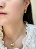 翡拉拉（fellala）「如意鎖」系列耳環(huán)設(shè)計(jì)感百搭通勤耳飾時(shí)髦簡約耳釘生日節(jié)日禮物 商場同款 一對(duì) 曬單實(shí)拍圖