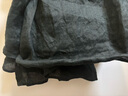 無印良品（MUJI）女式 漢麻水洗七分袖罩衫女士襯衫襯衣內搭女裝夏季上衣BC2N4A5S 黑色 L (165/88A) 曬單實拍圖