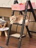 美世達中古風(fēng)家用梯子可折疊伸縮加厚人字梯復古便攜室內喬遷之喜小梯子 復古韻味-黑色/四步梯/高清微噴/圖案耐磨不退色 曬單實(shí)拍圖