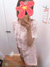 絲柏舍蕾絲時尚套裝2025夏裝新款女裝短袖上衣搭短褲兩件套S52B1457N 曬單實拍圖