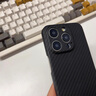 適用詔絢 蘋果14碳纖維手機殼新款iPhone14ProMax凱夫拉輕薄14plus防摔鏡頭保護套 蘋果14promax 磨砂【啞黑色】 凱夫拉碳纖維 曬單實拍圖