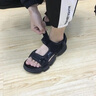 Jeep吉普透氣涼鞋男夏季真牛皮百搭沙灘鞋男軟底防滑輕便戶外男士涼鞋 黑色(皮鞋碼) 41 曬單實(shí)拍圖
