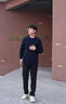 卡賓男裝 加絨時裝休閑褲2024秋新款修身小腳褲LOGO印花長褲I 煤黑色01 XL /180/52 曬單實拍圖