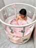 嬰兒游泳桶家用小孩浴桶新生兒童游泳池寶寶室內泡澡桶透明洗澡桶 蜜桃粉(洗浴大禮包+排水管) 曬單實(shí)拍圖