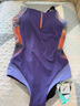 TOSWIM拓勝女士泳衣連體三角無(wú)袖防曬顯瘦游泳衣女 煙霞紫韻XL 曬單實(shí)拍圖