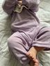 湯尼倍兒嬰兒連體衣夏季薄款男女寶寶長(zhǎng)袖哈衣爬服新生兒純棉夏天空調(diào)服 丁香紫 80cm 曬單實(shí)拍圖