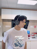 名創(chuàng)優(yōu)品（MINISO）夏季短袖t恤男藏青美式潮流涂鴉半袖男生大碼重磅純棉休閑體恤衫 【100%純棉】藏青(雪山麗影) XL /180(不起球不掉色) 曬單實(shí)拍圖