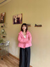 波司登（BOSIDENG）2025新款輕薄羽絨服女短款90絨立領(lǐng)菱格寬松時尚外套B250135326 子黛粉|1738 S 160/84A 體重約110-125斤 曬單實(shí)拍圖