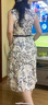 顏域水墨印花連衣裙女2024新款夏裝復(fù)古優(yōu)雅背心裙中長款圓領(lǐng)裙子 黑白花 S/36 曬單實(shí)拍圖