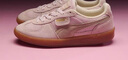 彪馬（PUMA）德訓鞋|透氣網(wǎng)面T頭鞋女新款粉色板鞋PALERMO 403954 粉色-米白色-金色-01 37 曬單實(shí)拍圖