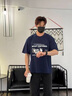 浩術(shù)短袖t恤男2025夏季寬松港風(fēng)潮流學(xué)生半袖打底衫情侶上衣服男 藏青【單件裝】 XL 【建議120-135斤】 曬單實(shí)拍圖