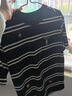 卡賓（CABBEEN）【滿身刺繡】條紋短袖T恤男2024夏新款寬松潮牌上衣情侶裝 煤黑色01 3XL /190/56 曬單實(shí)拍圖