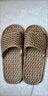 夏季藤草編織拖鞋涼爽輕便軟底居家情侶透氣草席竹編拖鞋女四季 草席編織鞋【自然淺色】 39-40 曬單實(shí)拍圖