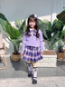 G.DUCKKIDS女童套裝春秋季2025新款衣服兒童小女孩洋氣秋裝jk學(xué)院風(fēng)套裝裙子 紫色三件套 130 cm 曬單實(shí)拍圖
