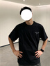 VUUG短袖T恤夏季男款2025新款美式落肩質(zhì)感寬松潮牌百搭半袖 黑色  M 曬單實(shí)拍圖