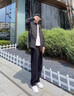 啄木鳥黑色牛仔褲男夏季薄款直筒寬松青少年長褲2025新款男生工裝褲子 黑灰色  薄款 XL 適合(135斤-155斤) 曬單實拍圖