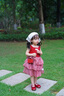 班喜迪女童連衣裙夏裝2025新款洋氣兒童公主裙周歲禮服夏季寶寶背心裙子 紅色 120 曬單實(shí)拍圖