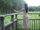 尚靜田園風(fēng)淡雅溫柔修身裙25年夏新法式浪漫印花方領(lǐng)顯瘦連衣裙 粉綠色 M 曬單實(shí)拍圖