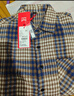 貓人（MiiOW）格子襯衫男士秋季休閑百搭長(cháng)袖襯衣男寬松外套衣服男裝 藍色 2XL  曬單實(shí)拍圖