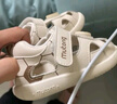 牧童寶寶涼鞋夏男童鞋子透氣軟底學(xué)步鞋嬰兒包頭皮涼鞋女 奶咖米24 曬單實(shí)拍圖
