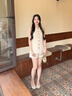 CARESS & KUDOS商場同款小ck法式單鞋女款2025新款夏季淺口一腳蹬休閑女鞋 杏色/金色 40 曬單實(shí)拍圖