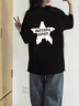 一寸相思黑色短袖t恤女2025夏季新款寬松顯瘦時(shí)尚女裝設計感星星印花上衣 黑色-星星字母 XL 【125-145斤】 曬單實(shí)拍圖