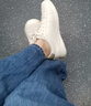 Bata休閑鞋女牛羊皮通勤輕便板鞋ZPB43AM4 米白/綠 36 曬單實(shí)拍圖