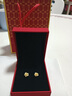 中國黃金（CHINA GOLD）足金玫瑰花耳釘女款花朵耳飾環(huán)母親節(jié)情人節(jié)禮物送女友老婆媽媽 玫瑰花耳釘【一對】約1.4g 曬單實(shí)拍圖