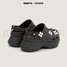 SMFKX CROCS 聯(lián)名款 白鹿同款時尚休閑百搭厚底增高透氣洞洞鞋拖 黑鉆石 37-38 曬單實拍圖