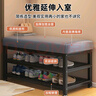 換鞋凳家用門(mén)口可坐式穿鞋凳進(jìn)門(mén)凳入戶(hù)鞋柜坐凳一體軟包坐墊鞋架 【貓抓皮】橘色黑架120 曬單實(shí)拍圖