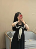 冶芷娃娃領(lǐng)孕婦裙連衣裙2025年新款女裝夏季學(xué)院風(fēng)減齡收腰顯瘦短袖 孕婦娃娃領(lǐng)連衣裙【黑色】L碼 曬單實(shí)拍圖