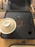 貞嘻茶盤(pán)家用小型輕奢仿烏金石茶臺儲水茶托盤(pán)嵌入式干泡功夫茶盤(pán)茶具 四方窗花仿烏金【儲水式】 20*20cm 曬單實(shí)拍圖